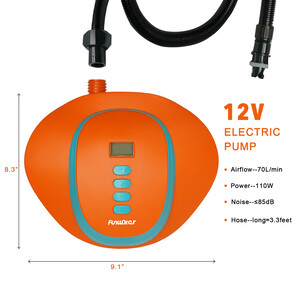 Hogedruk elektrische pomp voor paddleboard - op batterijen