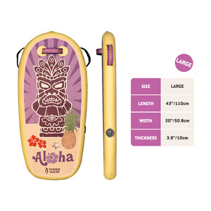 Opblaasbaar kinder paddleboard bodyboard - Geel Totem