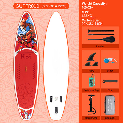 Opblaasbare surf paddleboard 11' - Sup Koi Oranje