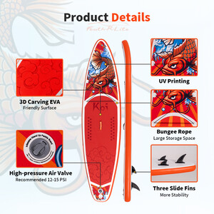 Opblaasbare surf paddleboard 11' - Sup Koi Oranje