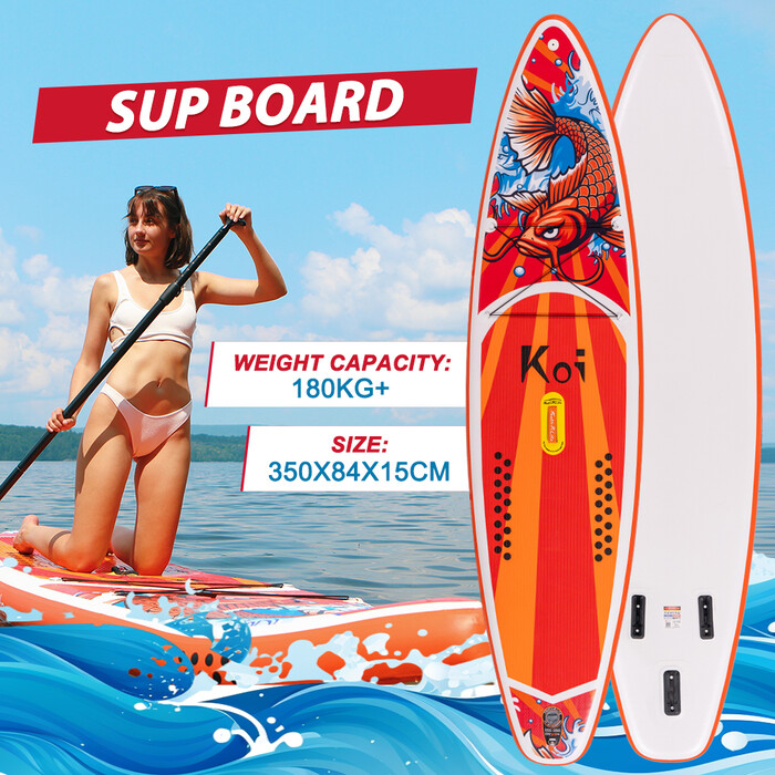 Opblaasbare surf paddleboard 11'6" - Sup Koi Oranje