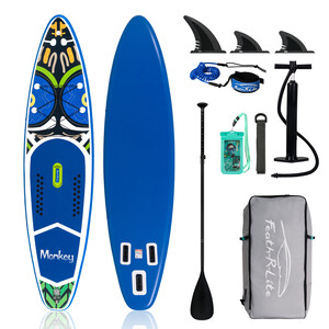 Opblaasbare surf paddleboard 11'6" - Aap Blauw