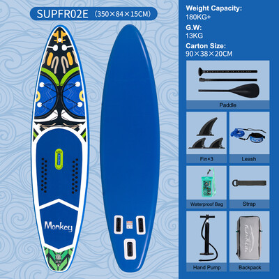 Opblaasbare surf paddleboard 11'6" - Aap Blauw