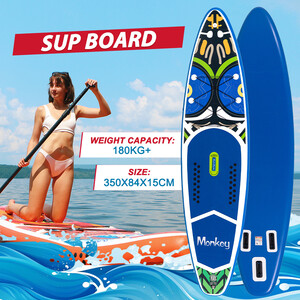 Opblaasbare surf paddleboard 11'6" - Aap Blauw