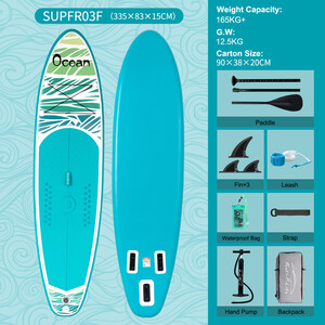 Opblaasbare surf paddleboard 11' - Oceaan Hemel Blauw