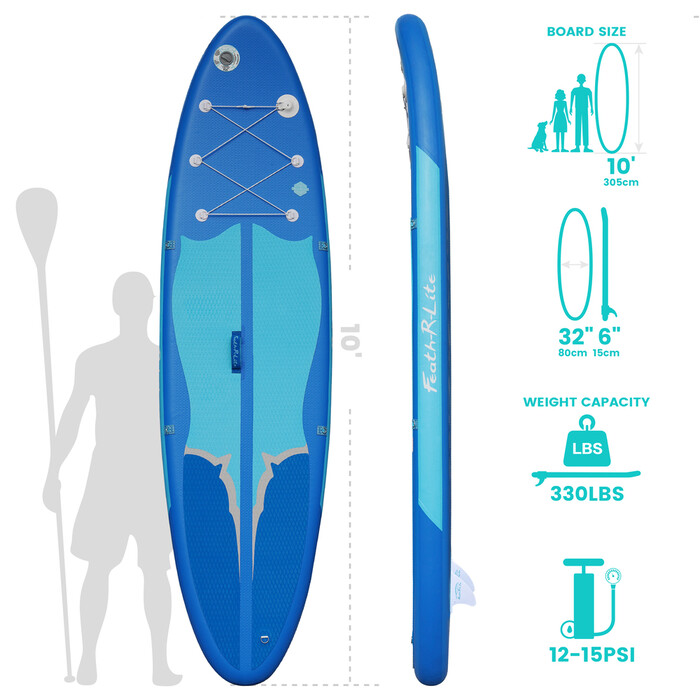 Opblaasbare surf paddleboard 11' - Blauw