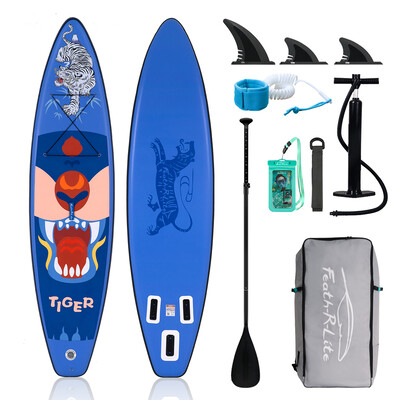 Opblaasbare surf paddleboard 11' - Tijger Blauw