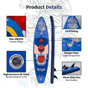 Opblaasbare surf paddleboard 11' - Tijger Blauw