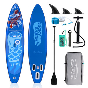 Opblaasbare surf-paddleboard 11' - Geluksblauw