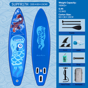 Opblaasbare surf-paddleboard 11' - Geluksblauw