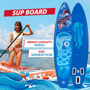 Opblaasbare surf-paddleboard 11' - Geluksblauw