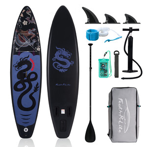 Opblaasbare surf paddleboard 11' - Zwarte Draak